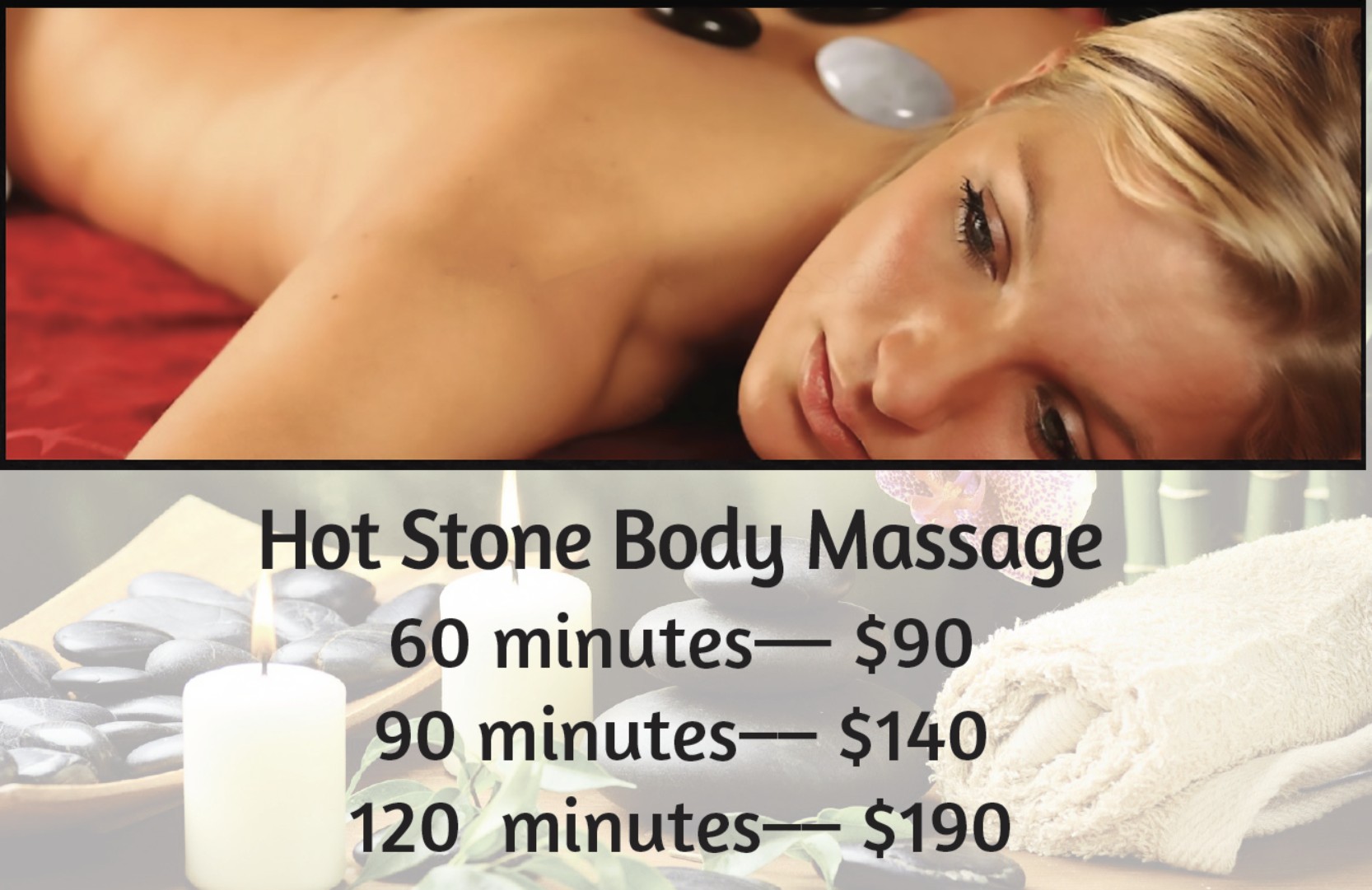 Hot stone body massage prices at Panda Massage